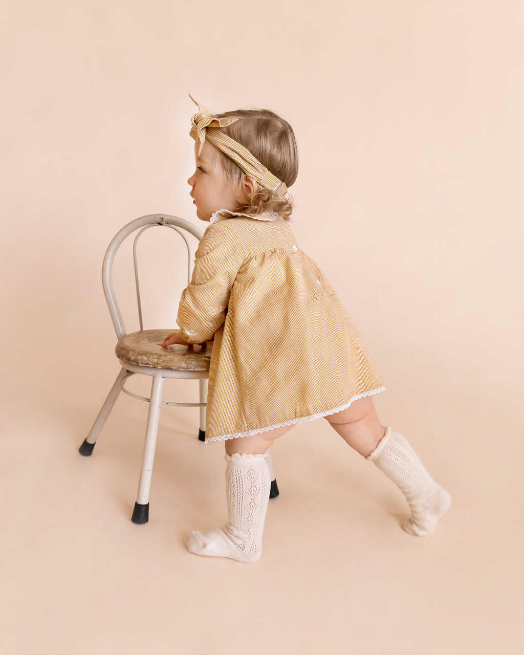 Bebe Winnie Embroidered Gingham Overlay Dress