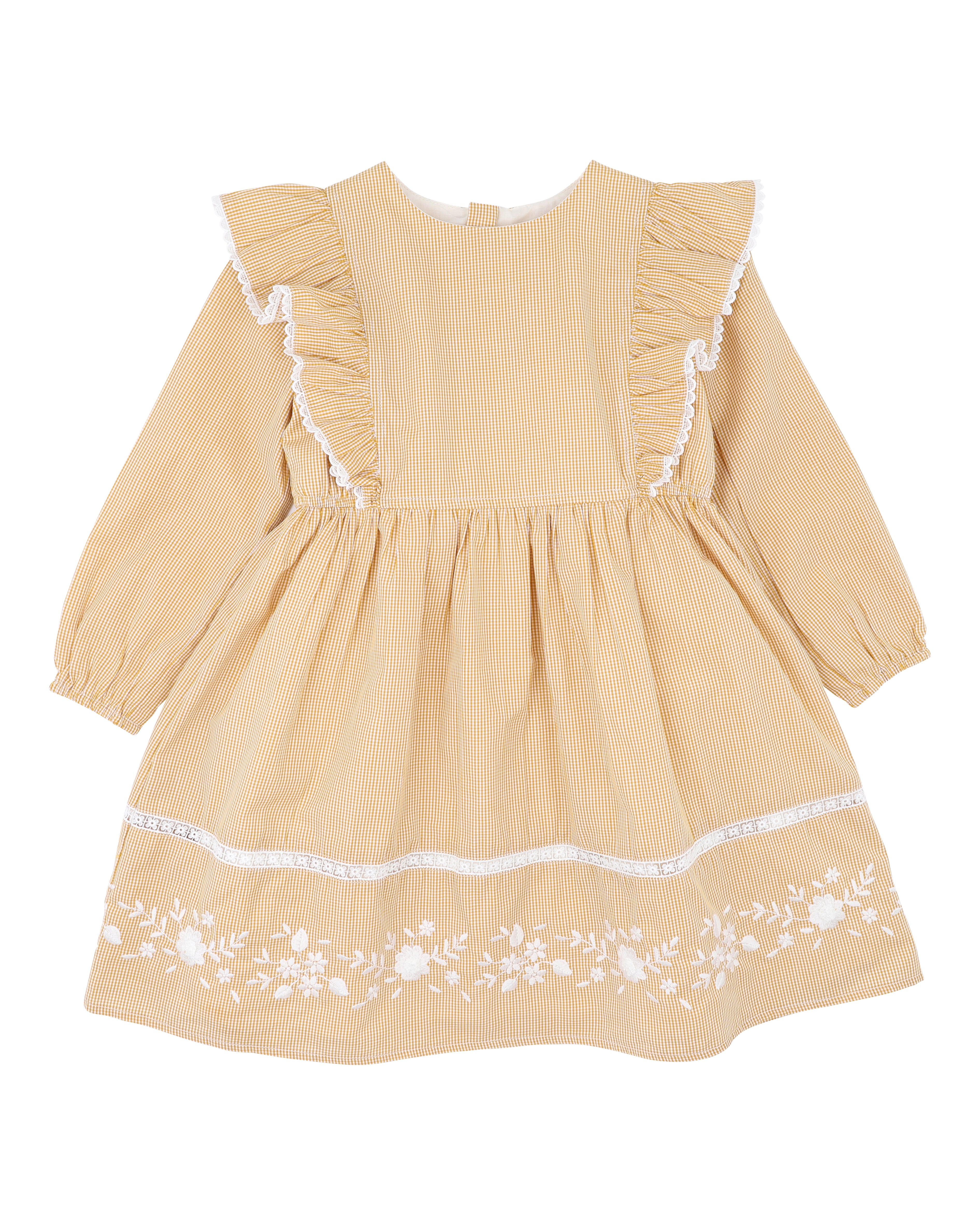 Bebe Winnie Embroidered Gingham Dress