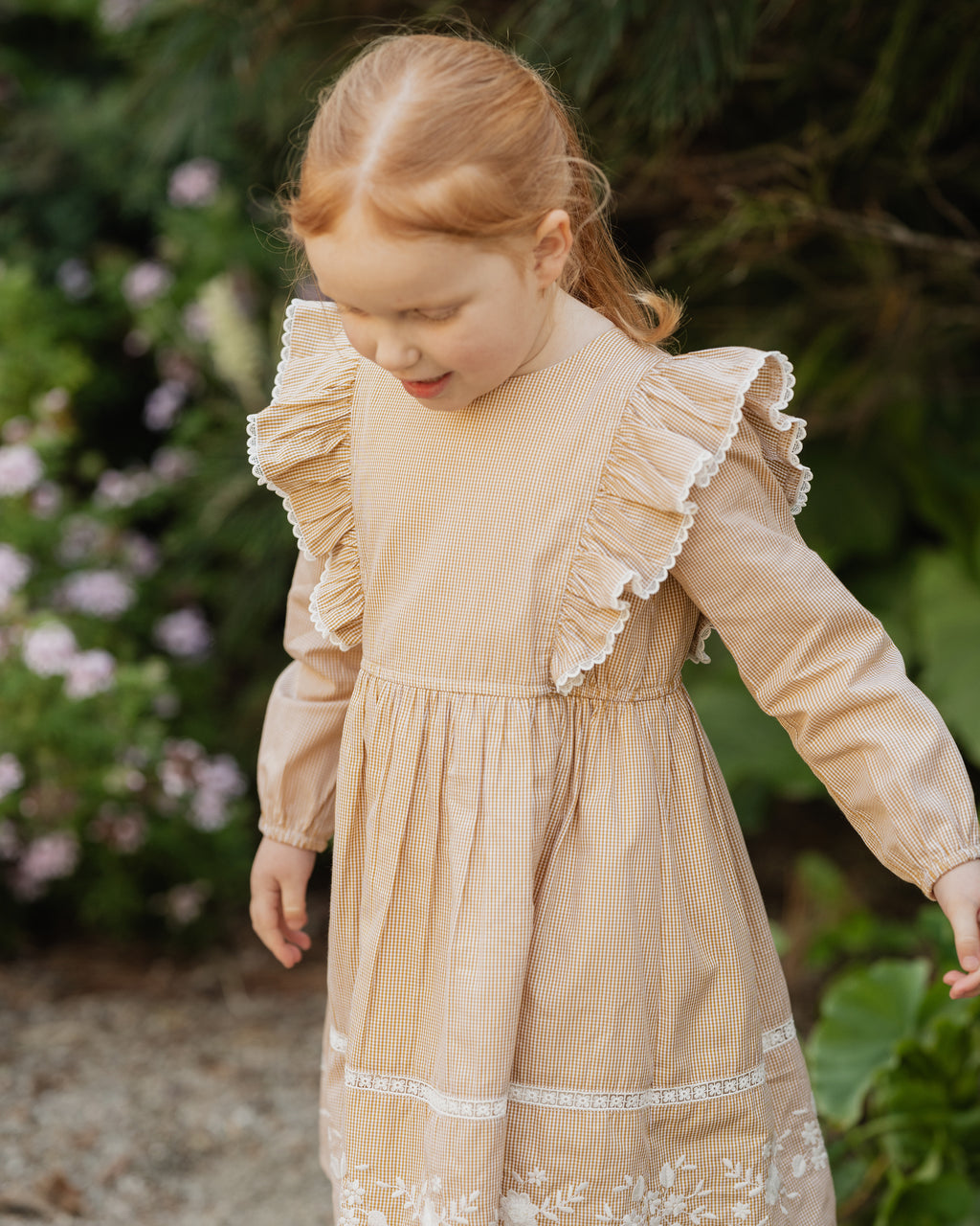 Bebe Winnie Embroidered Gingham Dress