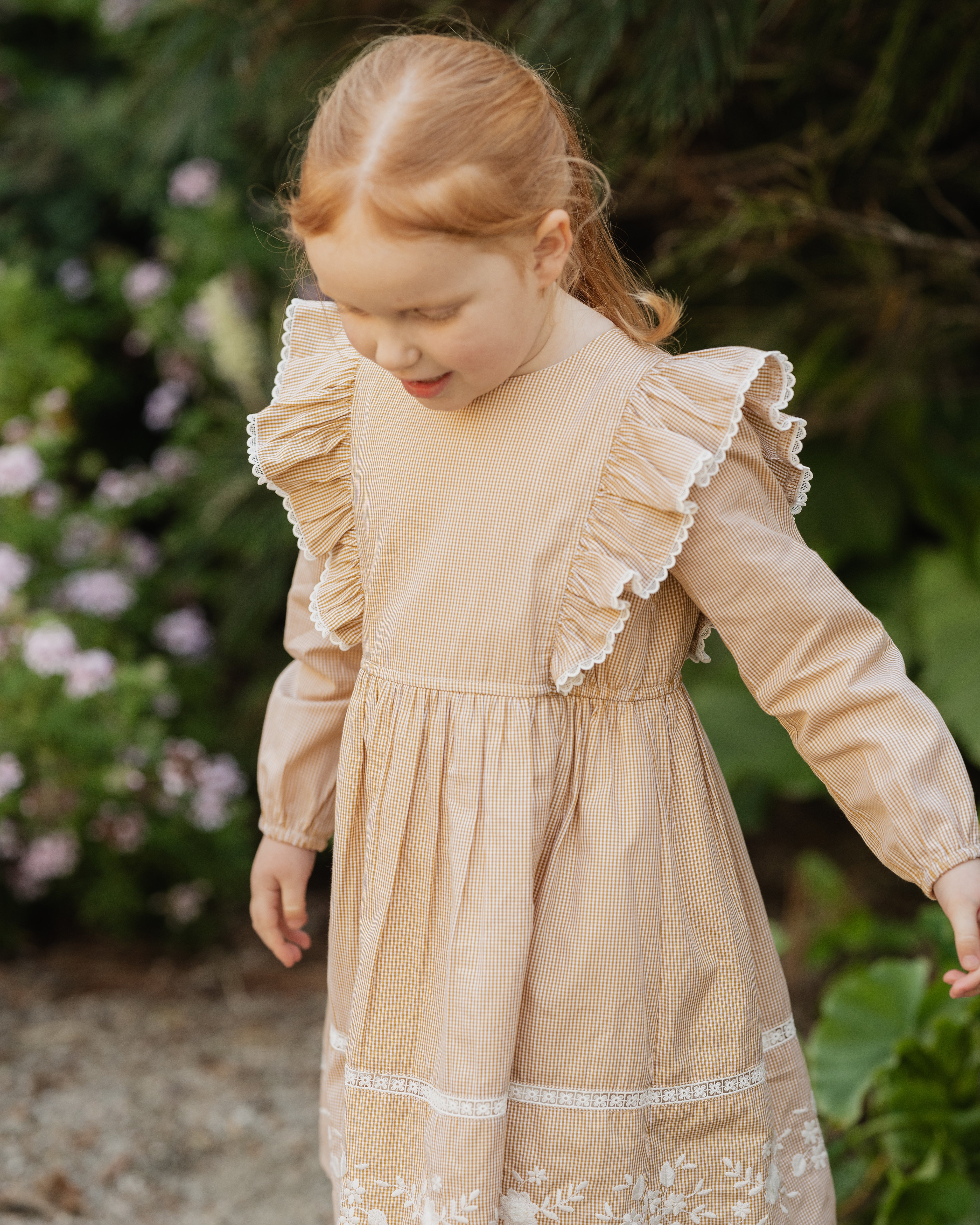 Bebe Winnie Embroidered Gingham Dress