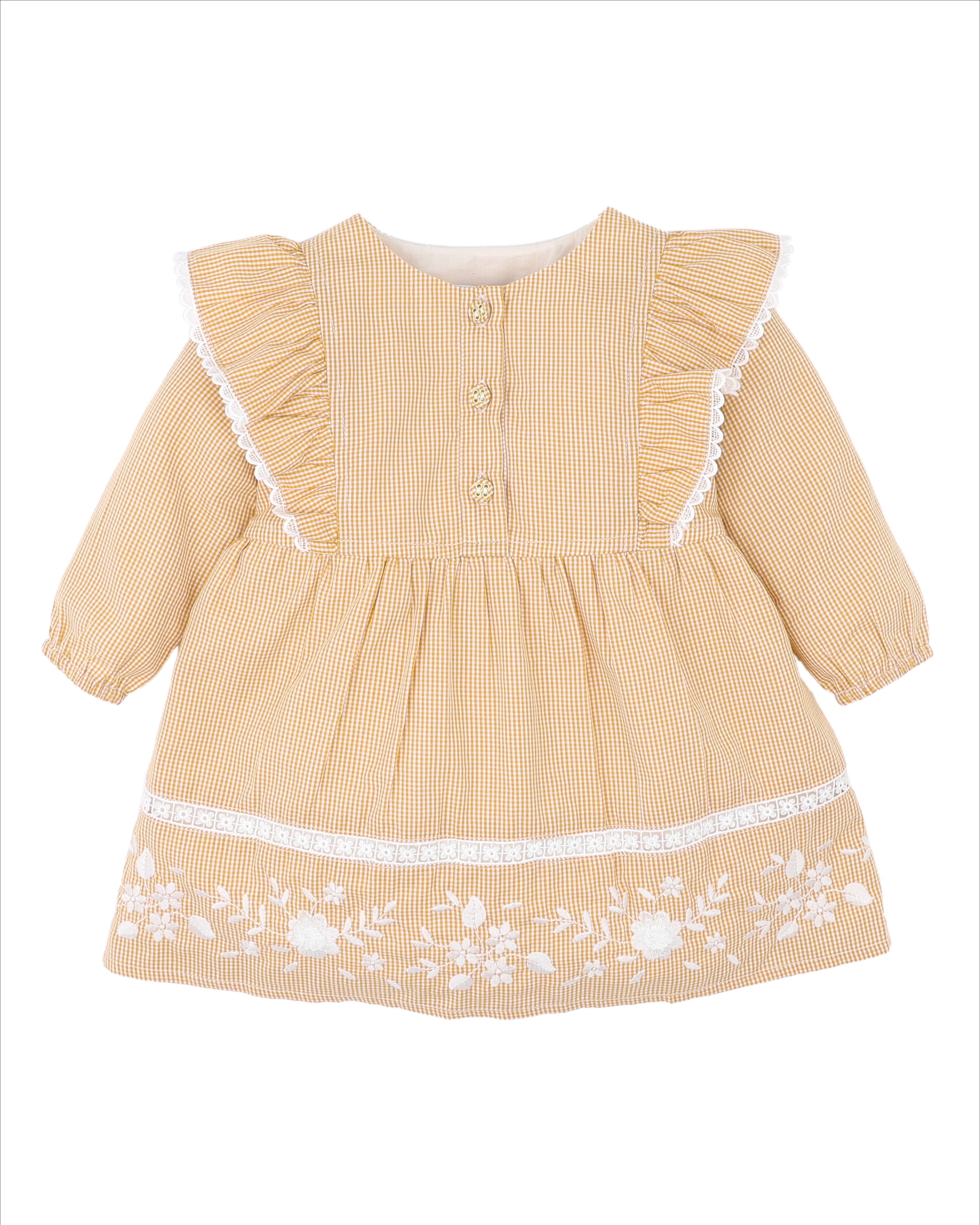 Bebe Winnie Embroidered Gingham Dress