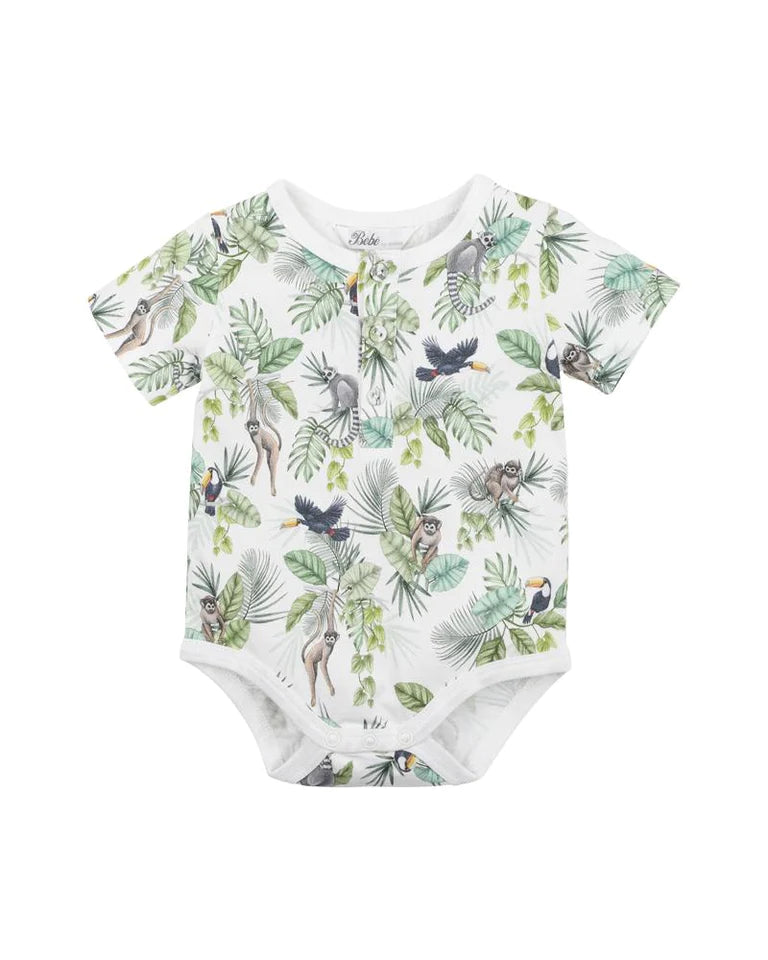 Bebe Milo Henley Bodysuit-Milo Print