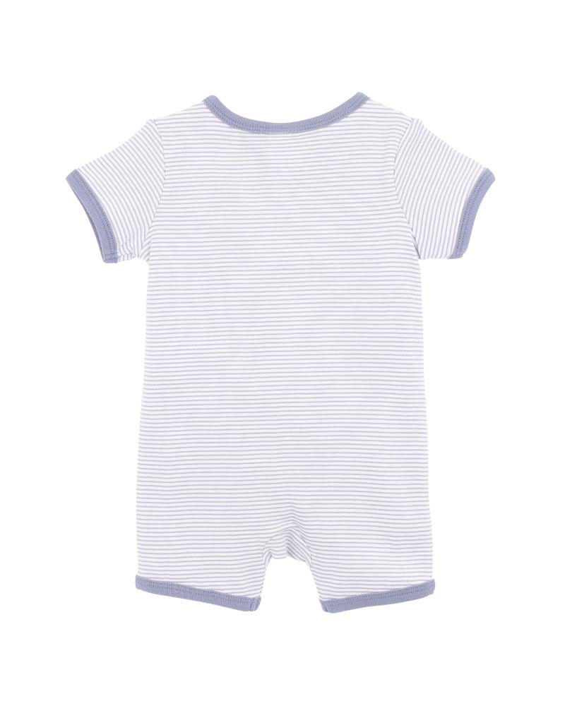 Bebe Axel Organic Stripe Short Sleeve Zipsuit