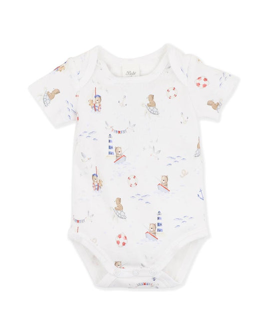 Bebe Axel Print Organic Bodysuit