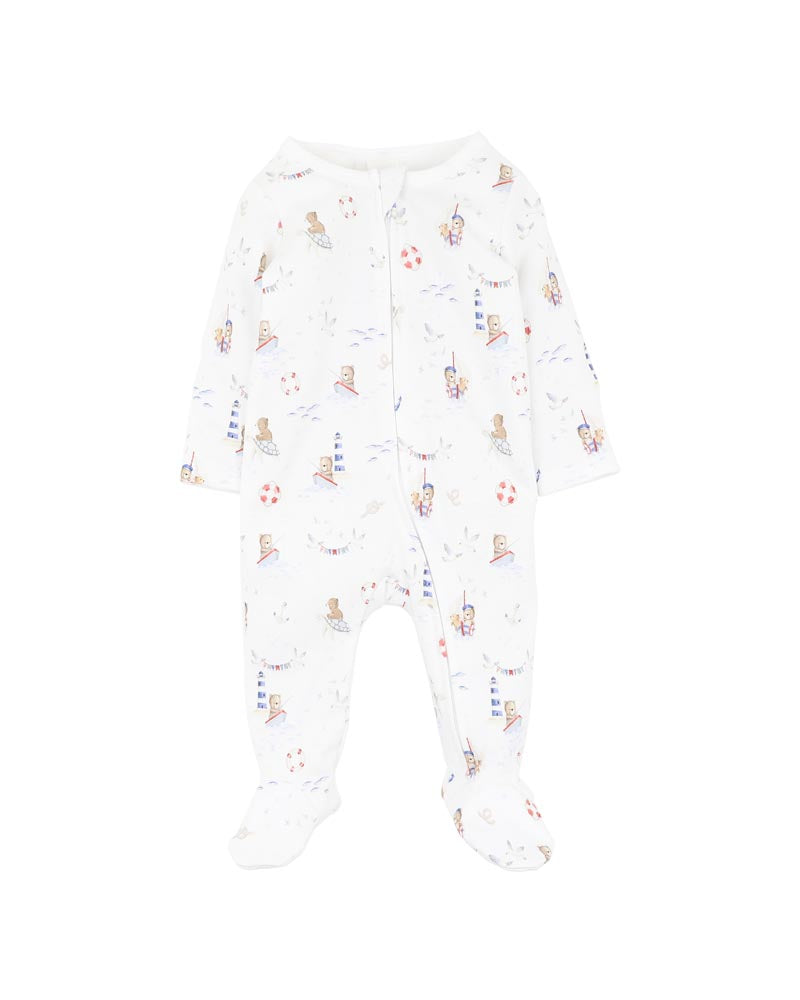 Bebe Axel Organic Print Long Sleeve Zipsuit