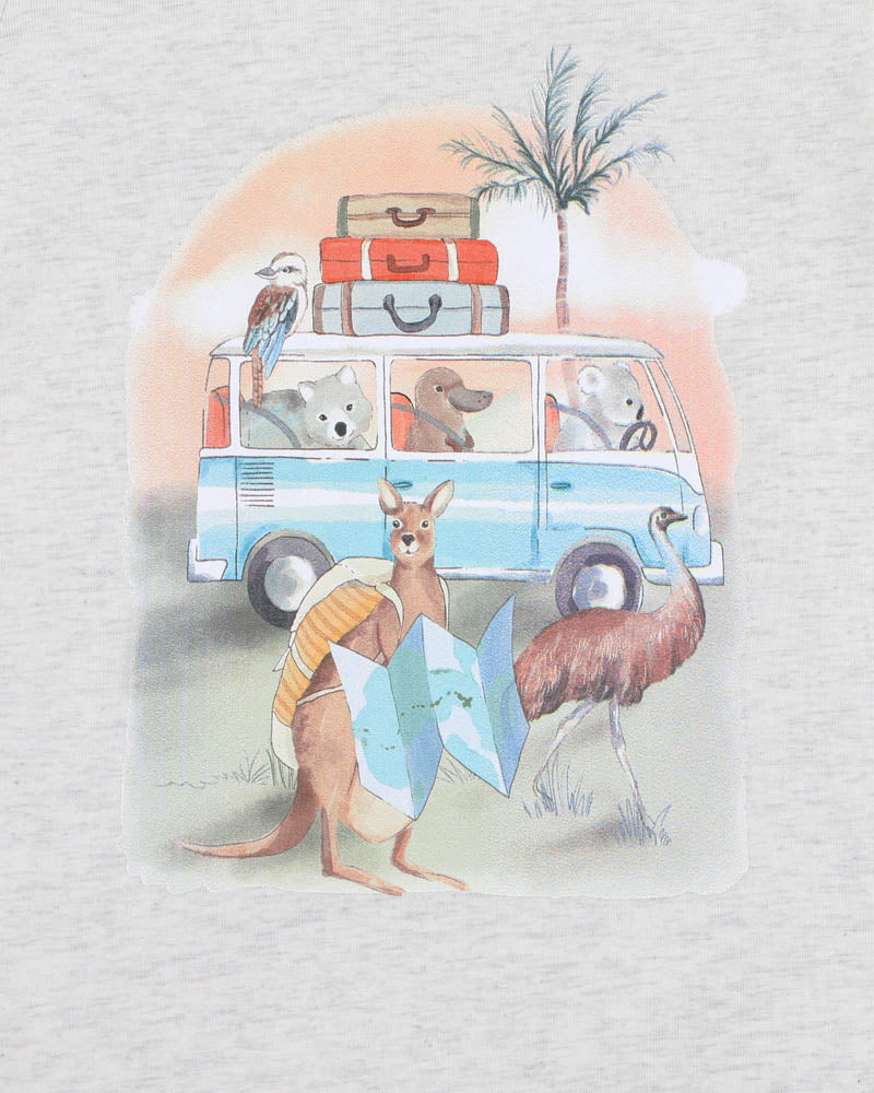 Bebe Ivan Camp Scene Short Sleeve Romper