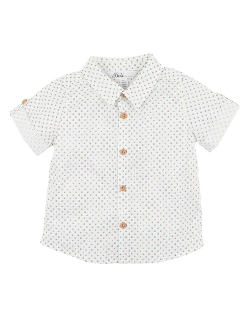 Bebe Roman Geo Short Sleeve Print Shirt