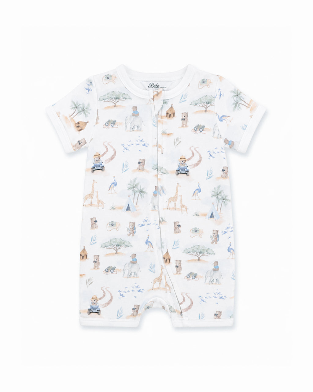 Bebe Brady Organic Short Sleeve Zip Romper