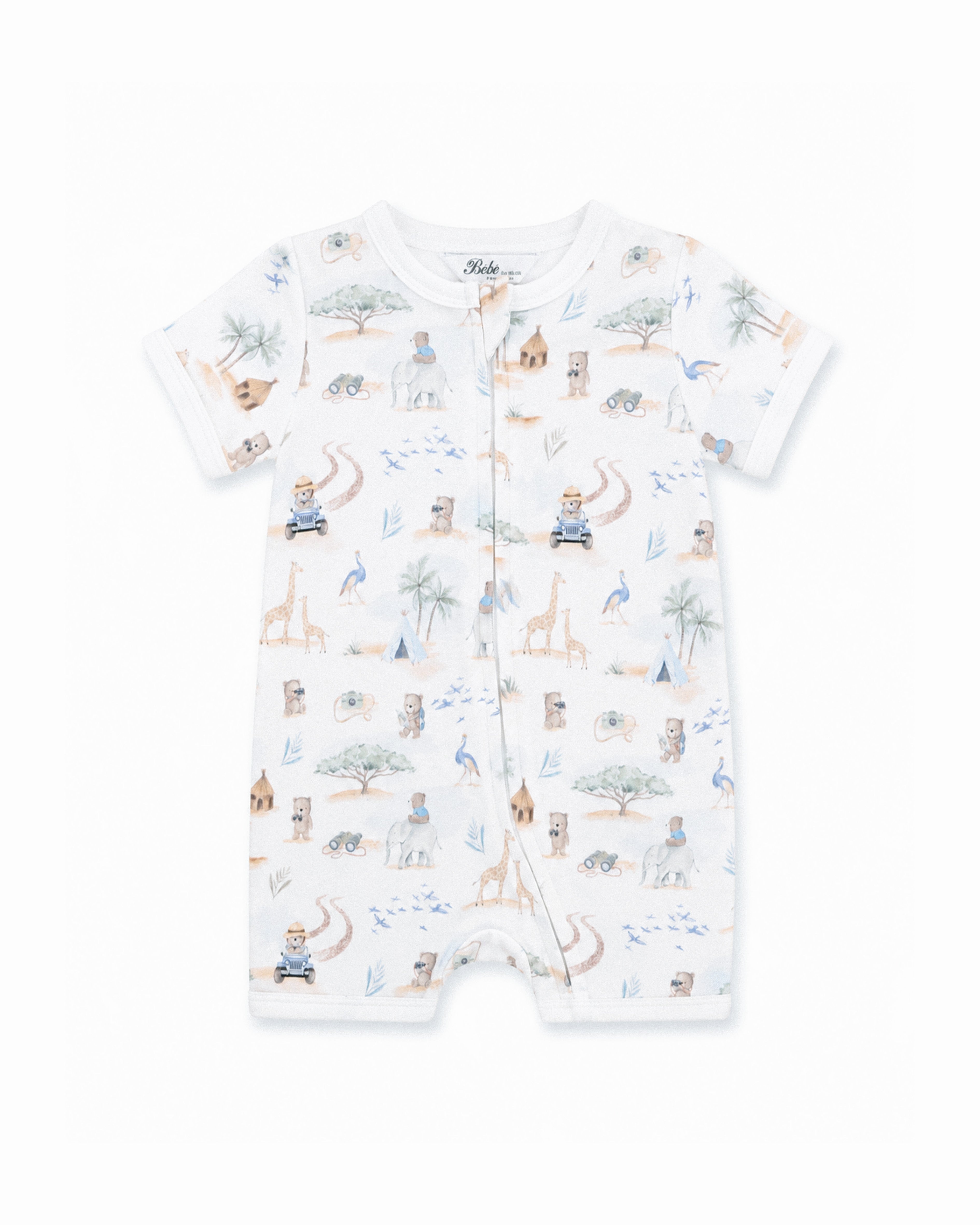 Bebe Brady Organic Short Sleeve Zip Romper