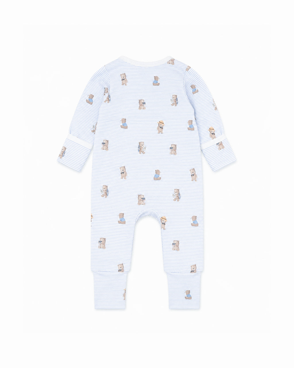 Bebe Brady Stripe Organic Long Sleeve Zipsuit