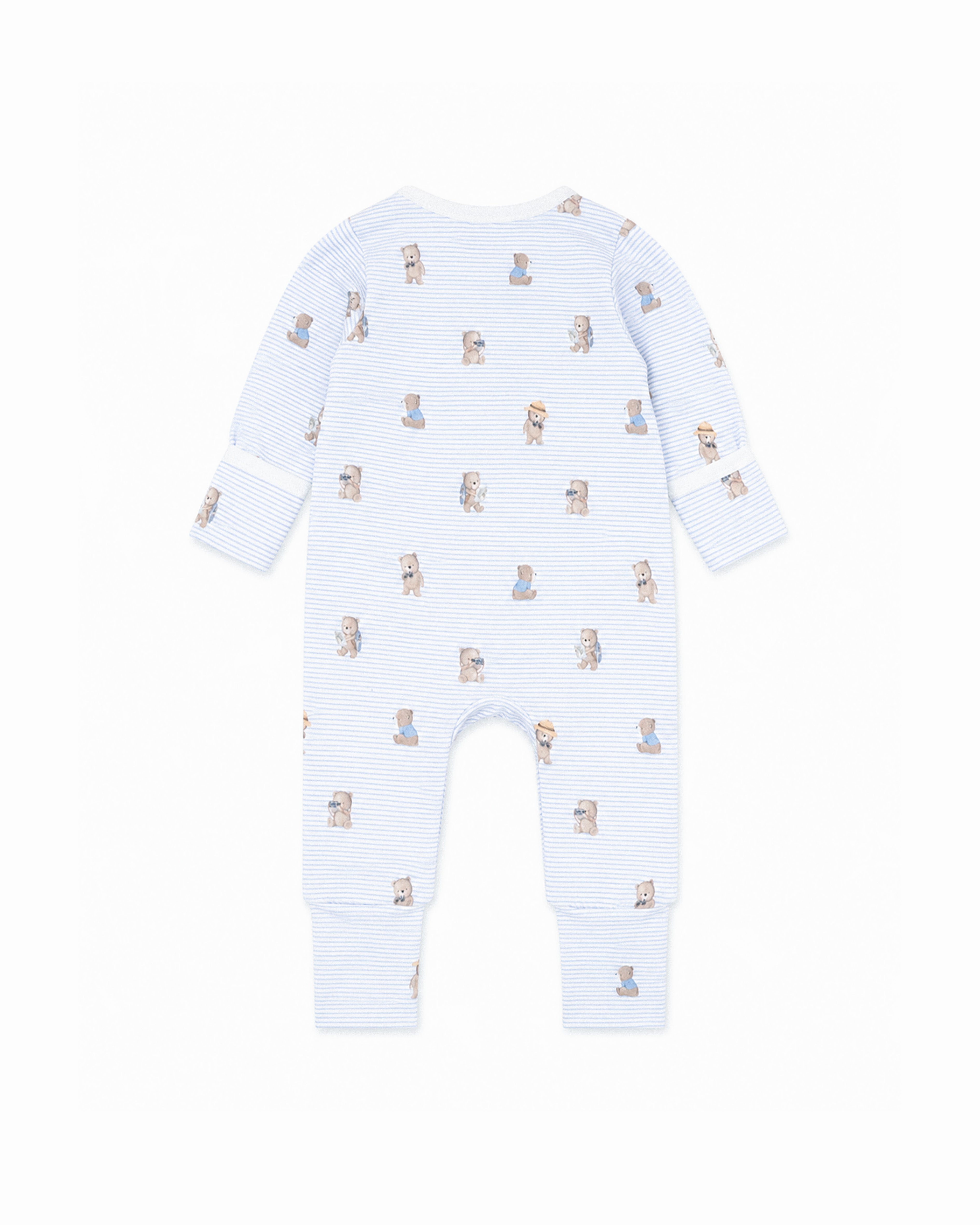 Bebe Brady Stripe Organic Long Sleeve Zipsuit