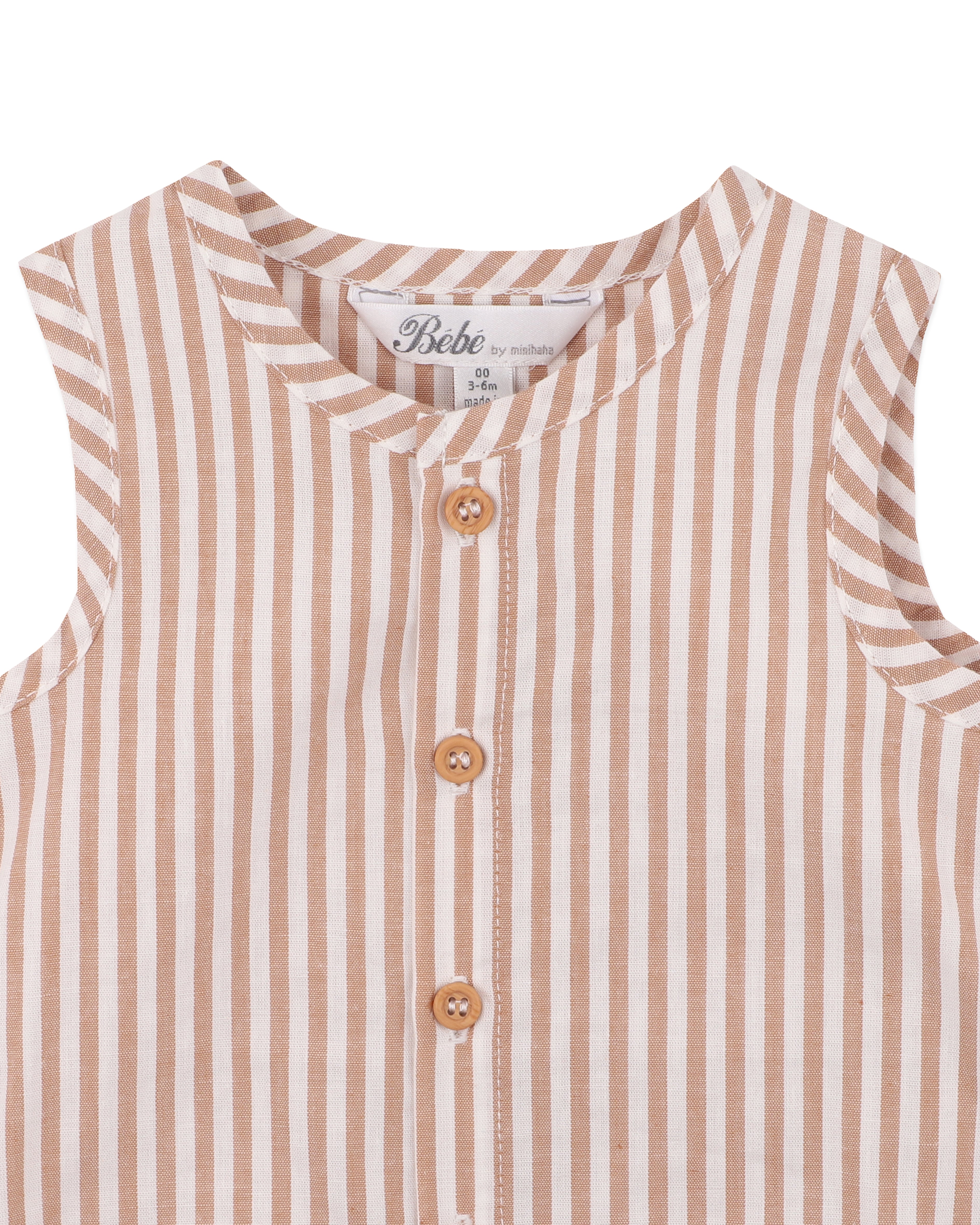 Bebe Brady Stripe Woven Romper