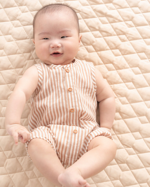Bebe Brady Stripe Woven Romper