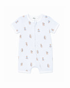 Bebe Brady Stripe Organic Short Sleeve Zip Romper