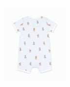 Bebe Brady Stripe Organic Short Sleeve Zip Romper
