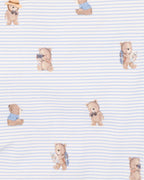 Bebe Brady Stripe Organic Button Up Bodysuit