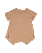 Bebe Sway Textured Embroidered Lion Romper