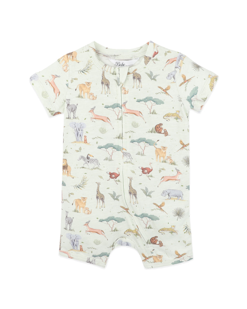 Bebe Sway Organic Short Sleeve Zip Romper