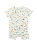 Bebe Sway Organic Short Sleeve Zip Romper