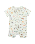 Bebe Sway Organic Short Sleeve Zip Romper