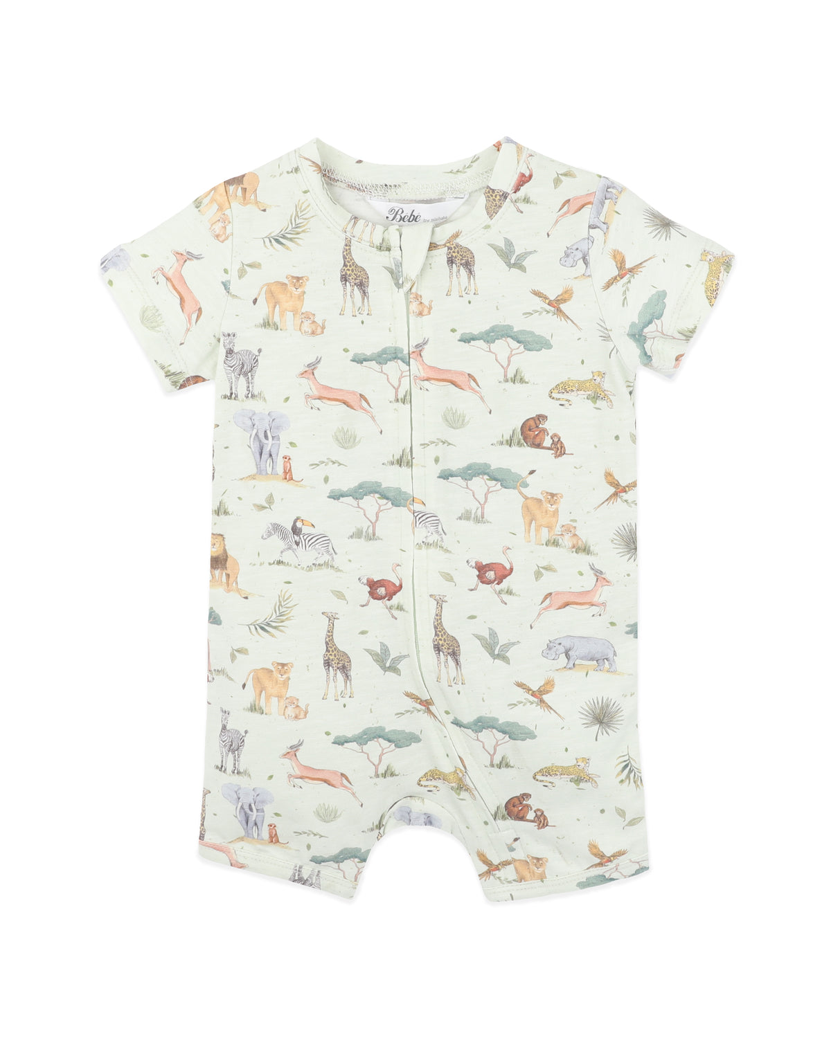 Bebe Sway Organic Short Sleeve Zip Romper