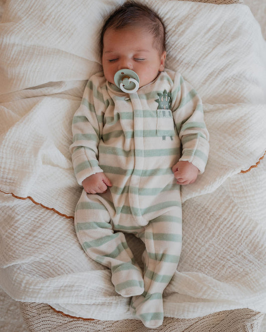 Bebe Isaac Stripe LS velour Onesie