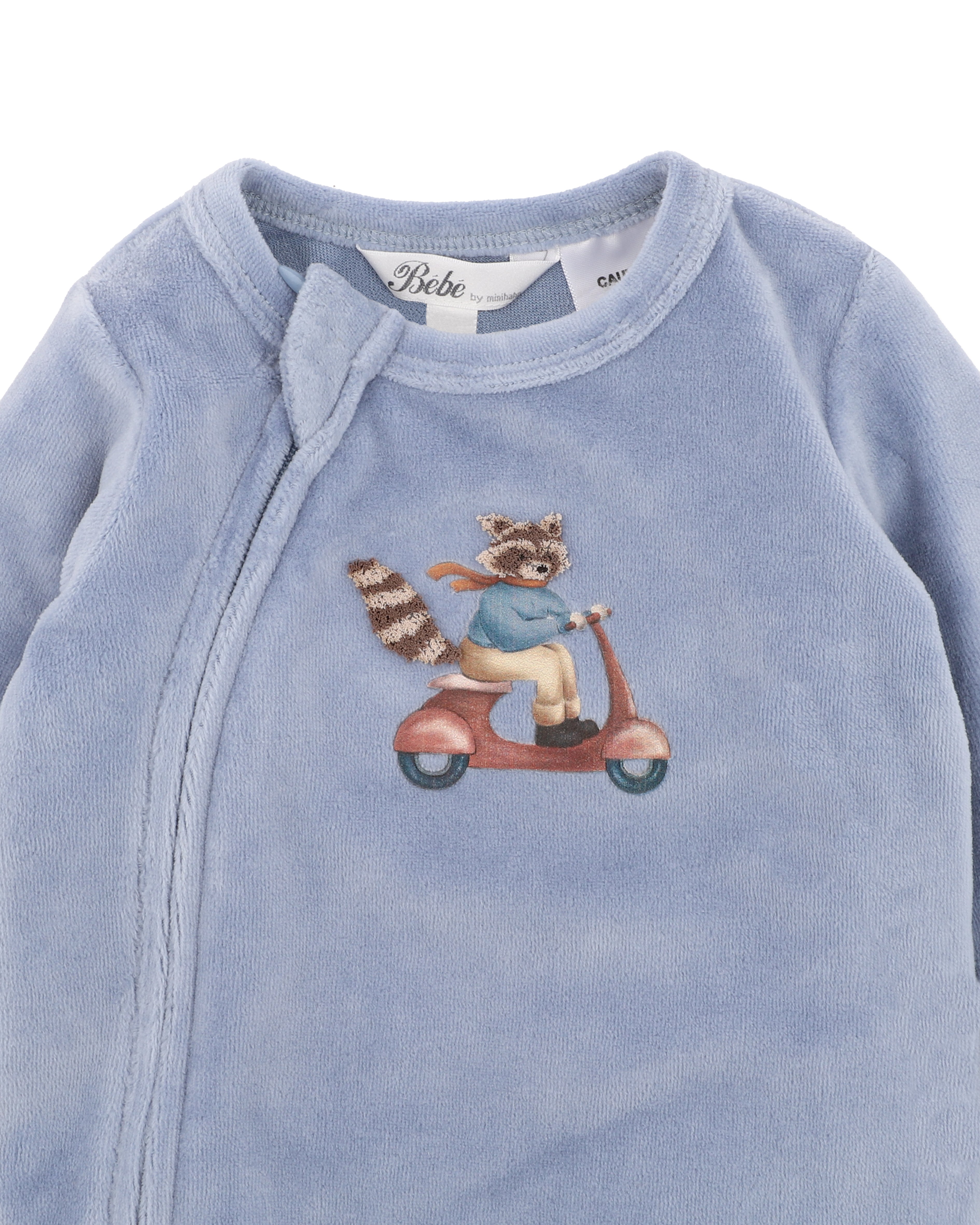 Bebe Alvin Velour Zip Onesie