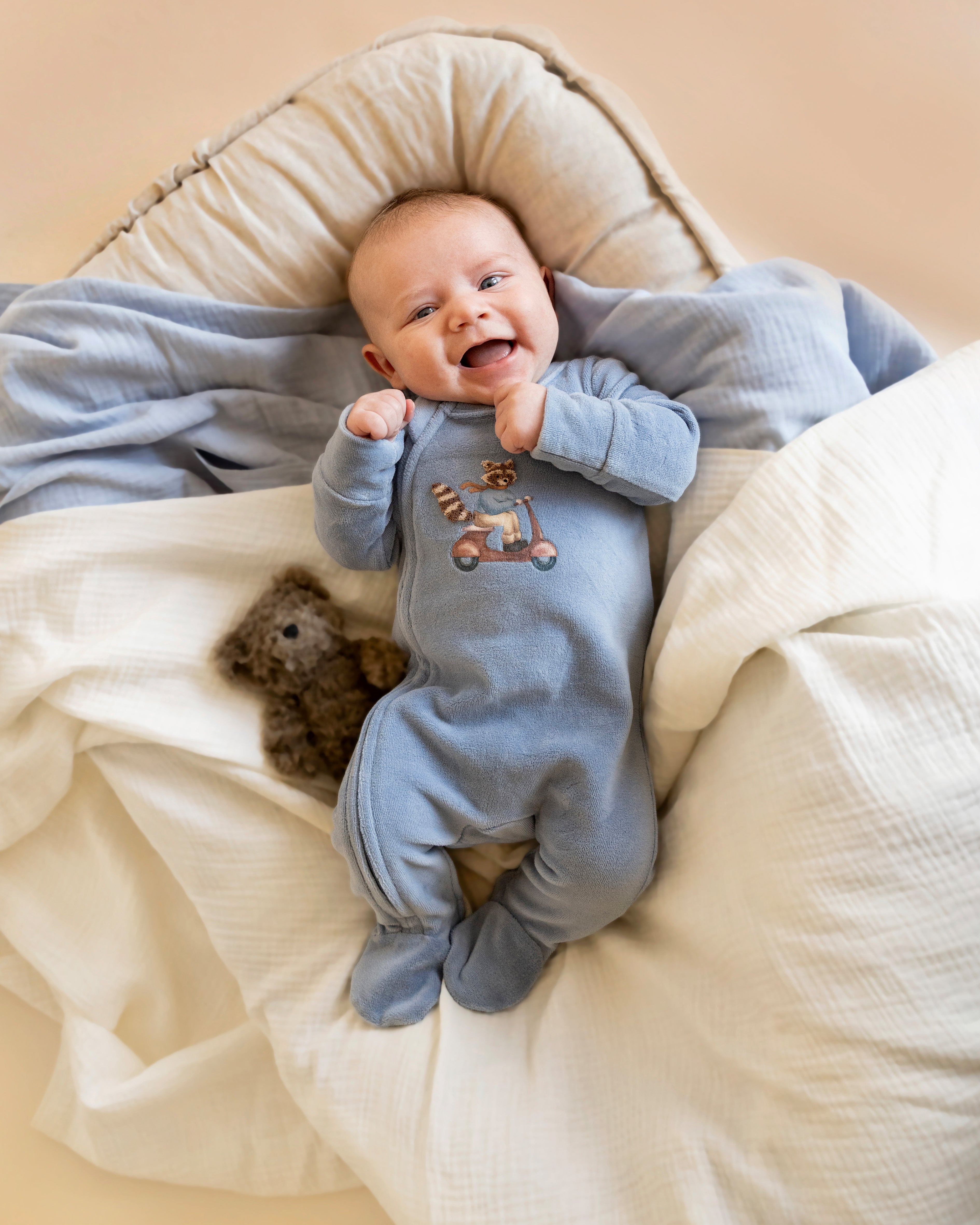 Bebe Alvin Velour Zip Onesie