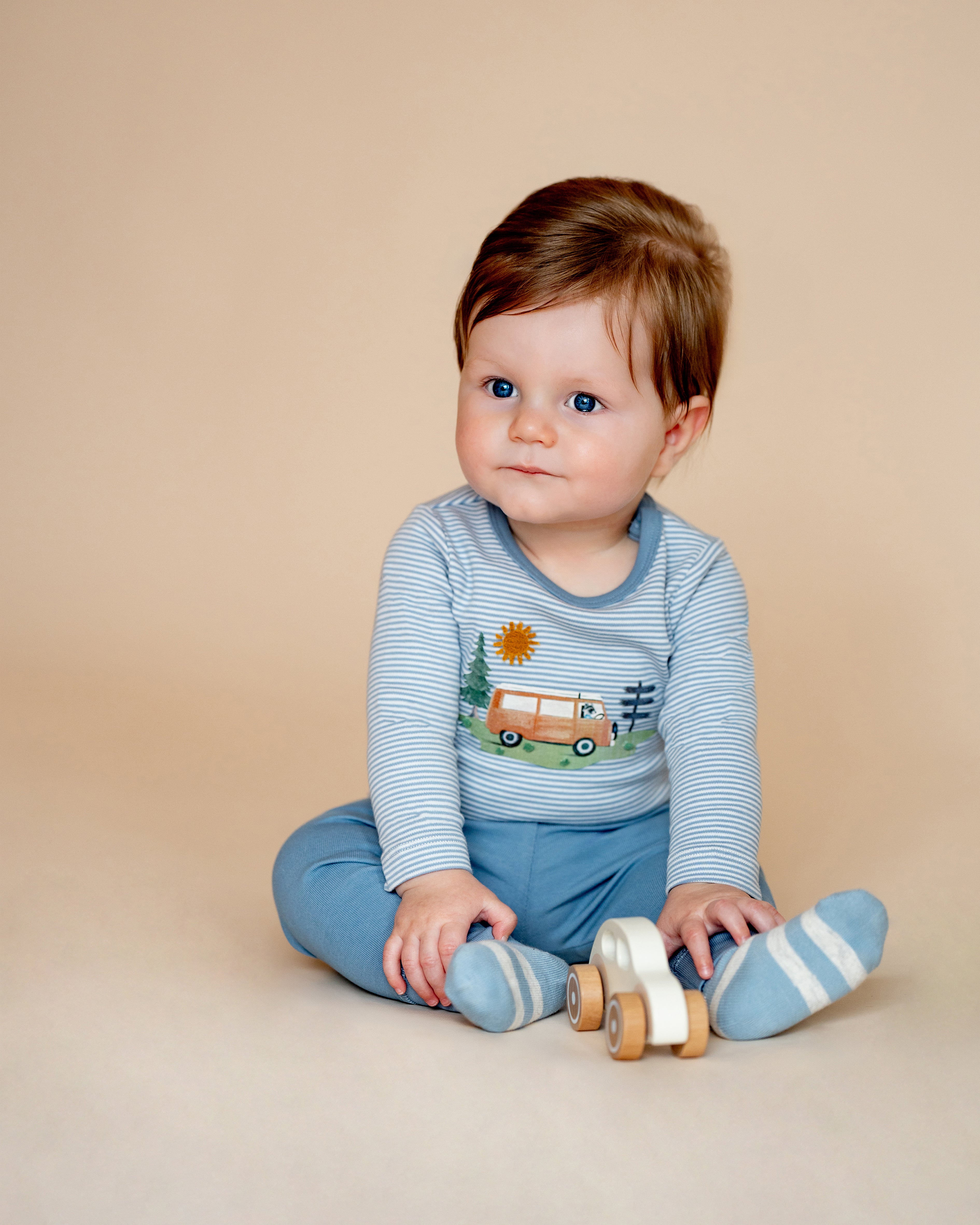 Bebe Alvin Organic Stripe LS Bodysuit