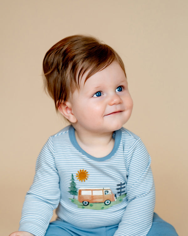 Bebe Alvin Organic Stripe LS Bodysuit
