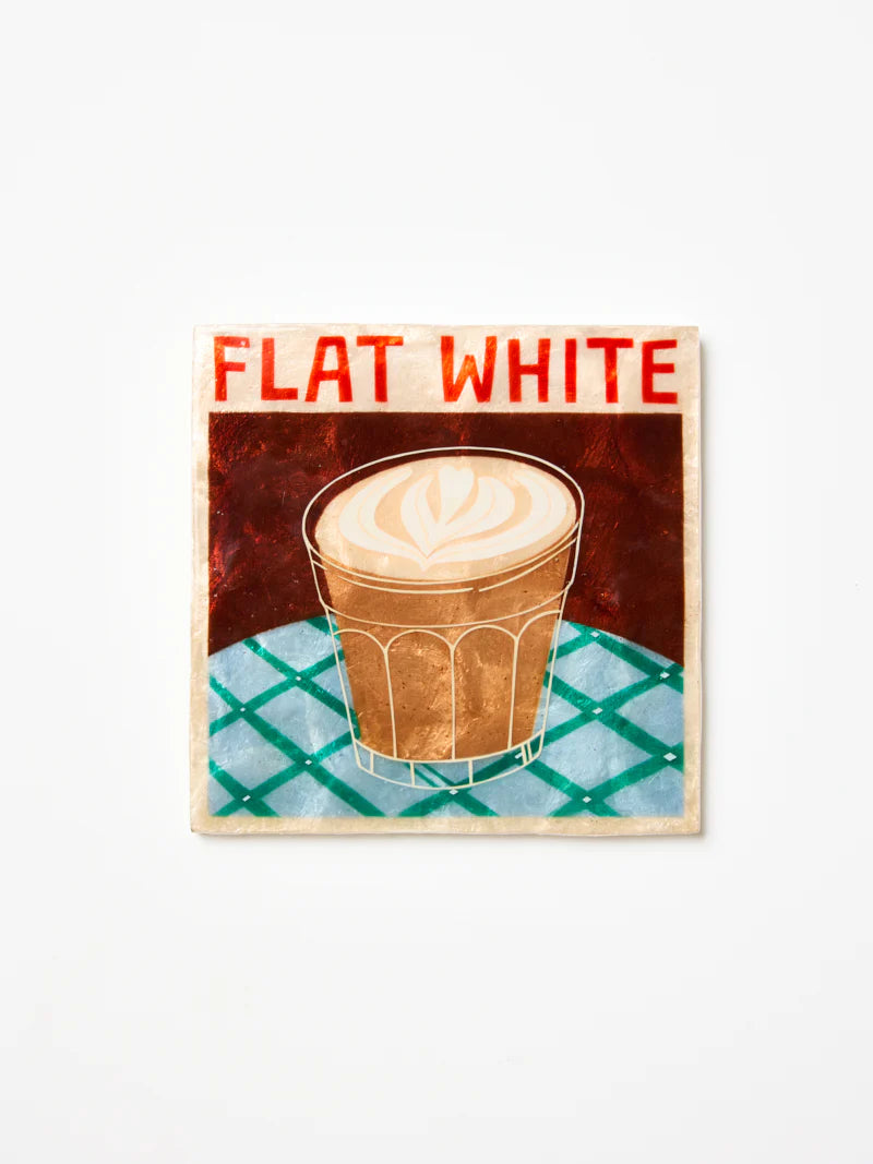 Jones & Co Barista Wall Art FLAT WHITE