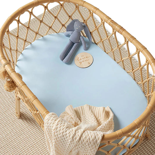 Snuggle Hunny Baby Blue Organic Bassinet Sheet / Change Pad Cover