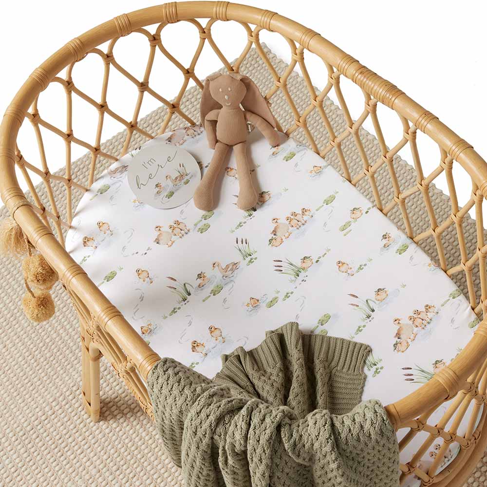 Snuggle Hunny Duck Pond Organic Bassinet Sheet / Change Pad Cover