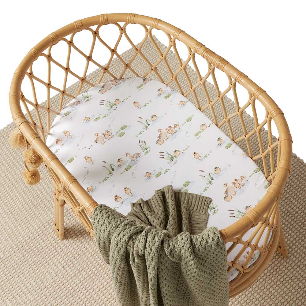 Snuggle Hunny Duck Pond Organic Bassinet Sheet / Change Pad Cover