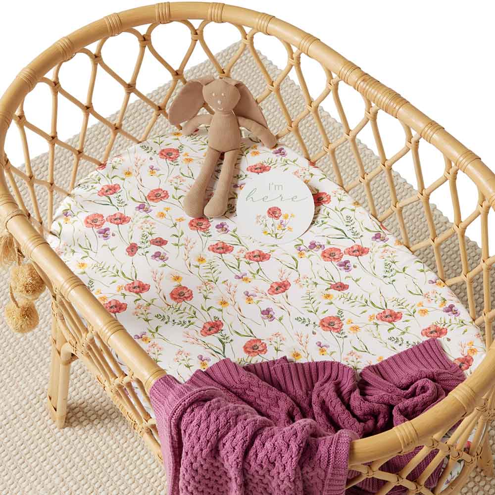 Snuggle Hunny Meadow Organic Bassinet Sheet / Change Pad Cover