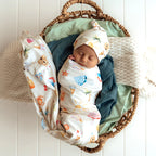 Snuggle Hunny Beach Fun Organic Jersey Wrap & Beanie Set
