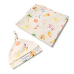 Snuggle Hunny Beach Fun Organic Jersey Wrap & Beanie Set