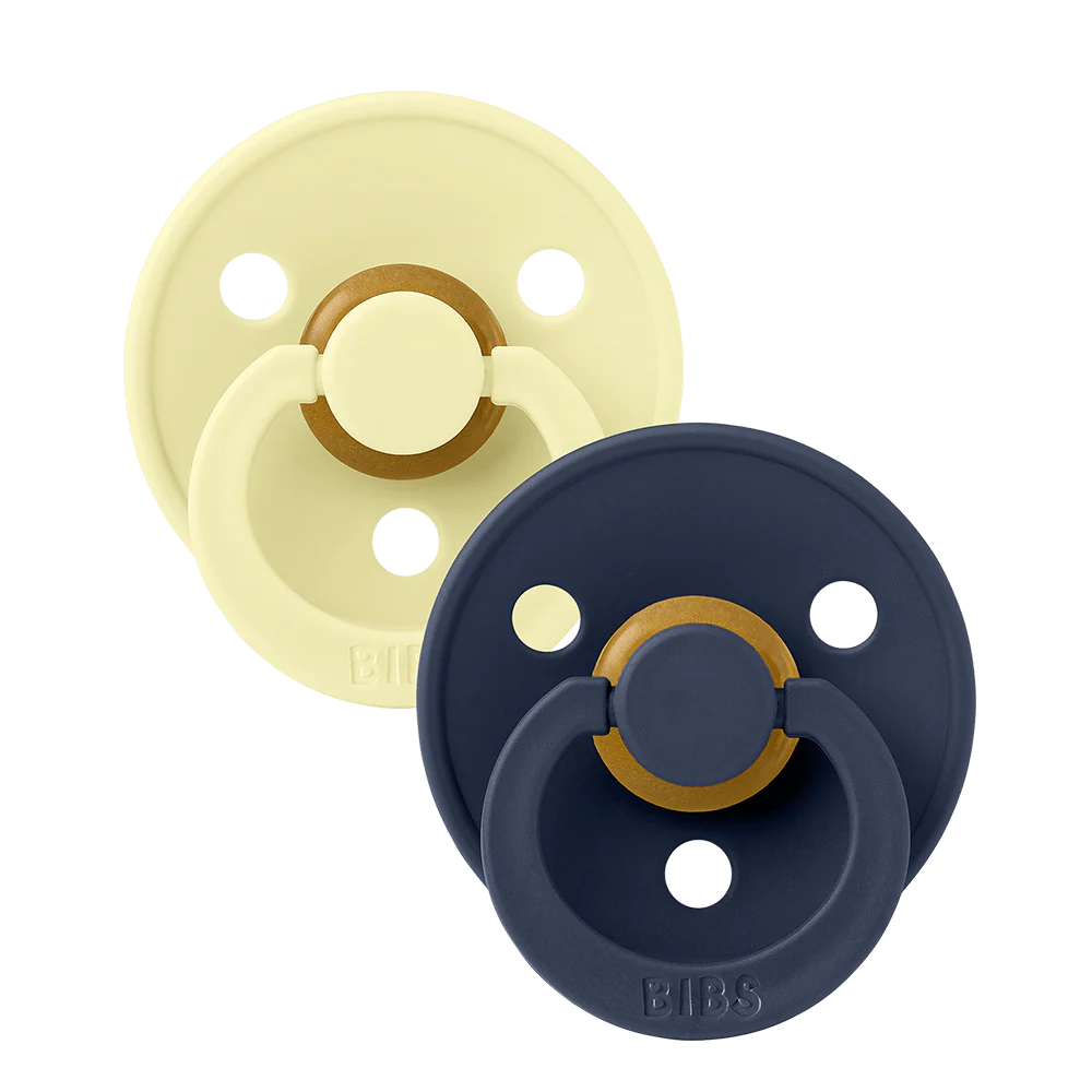 BIBS Colour Soother Double Pack - Assorted (Round/Natural Rubber)