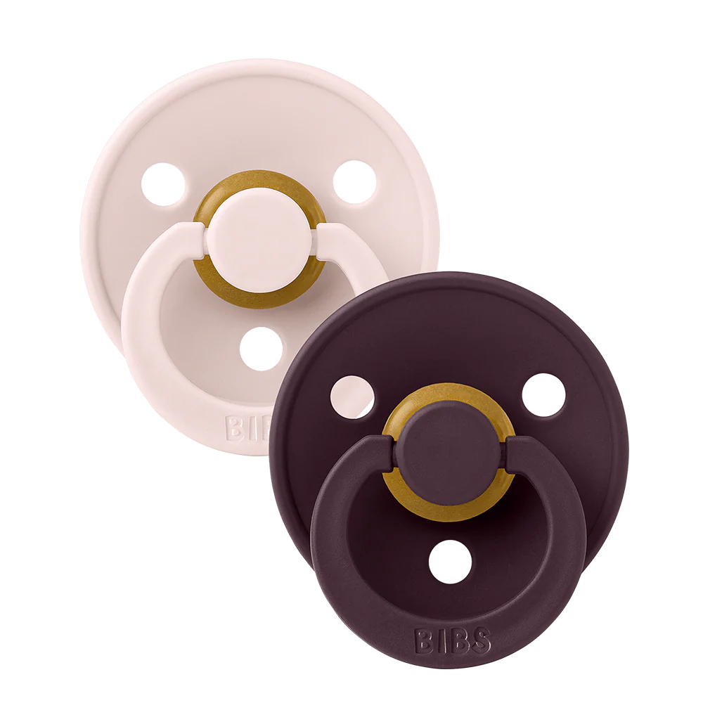 BIBS Colour Soother Double Pack - Assorted (Round/Natural Rubber)