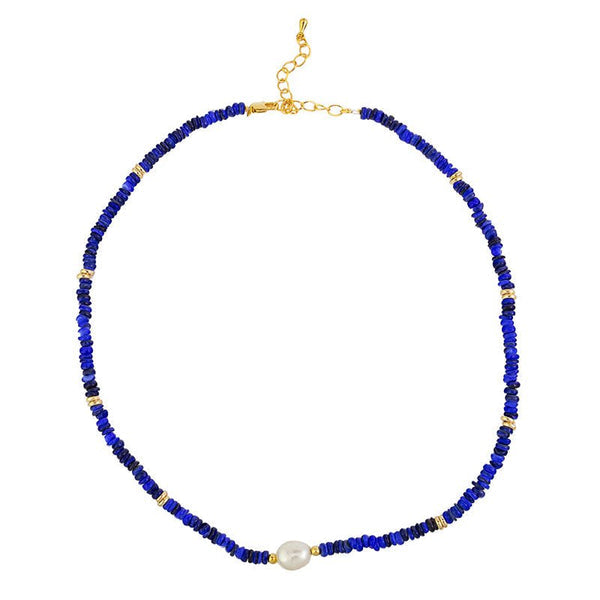 Tiger Tree Blue Riviera Shell and Pearl Necklace