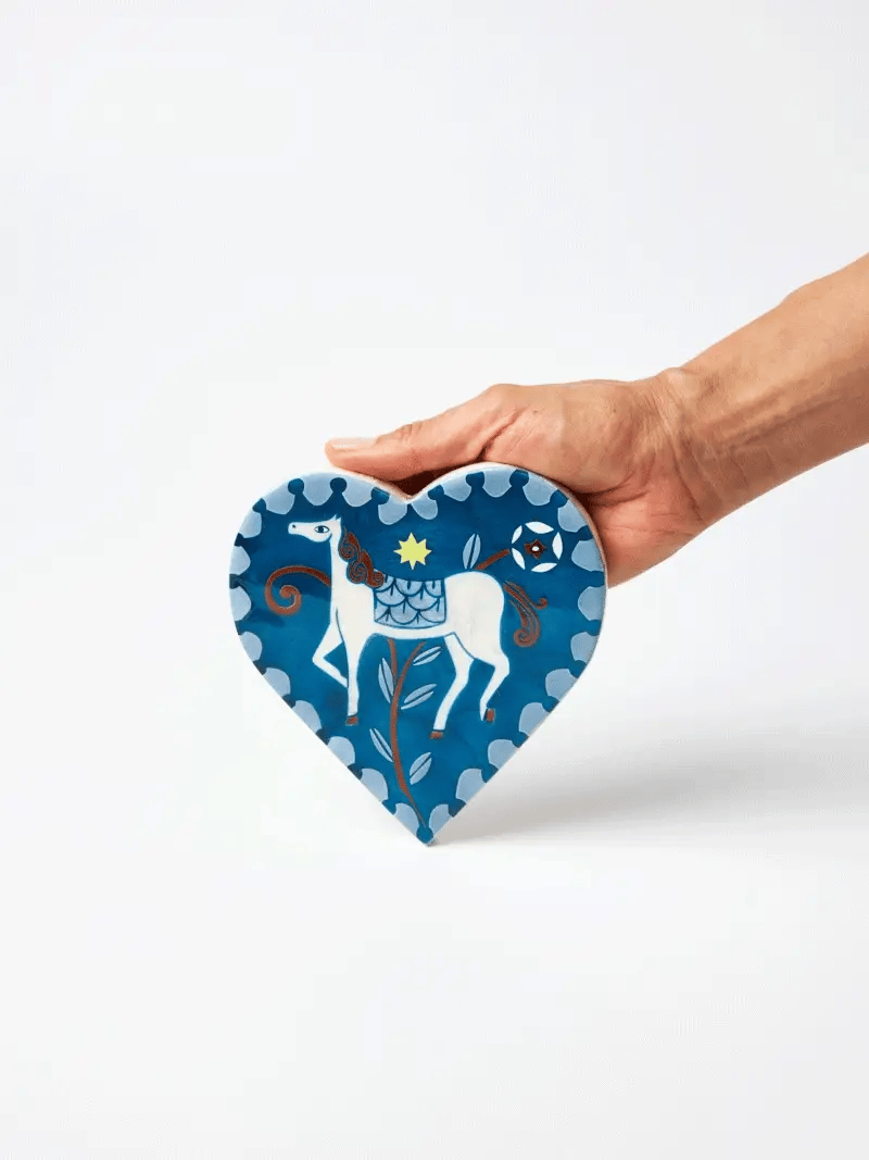 Jones & Co Paloma Heart Blue Horse