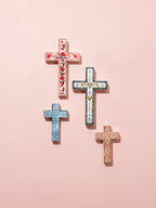 Jones & Co Samira Large Cross Pink Flower