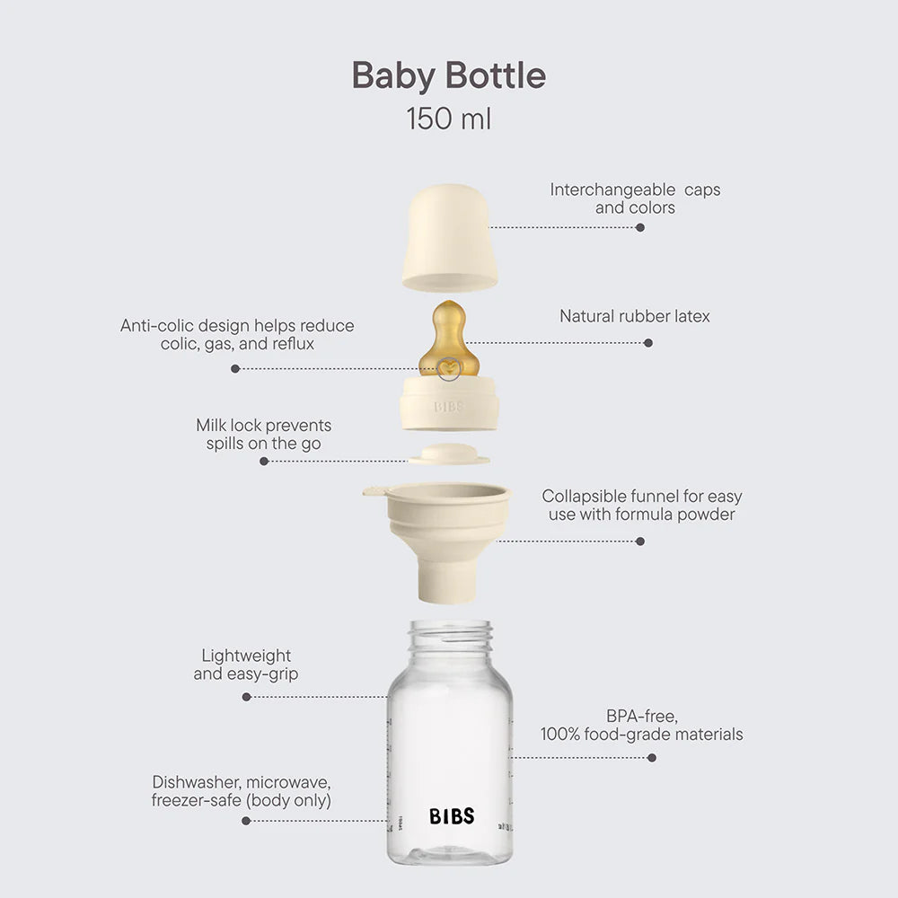 Bibs Baby BPA-Free PP Bottle Set 150ml Latex- Assorted