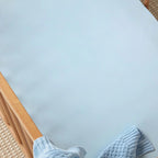 Snuggle Hunny Baby Blue Organic Fitted Cot Sheet