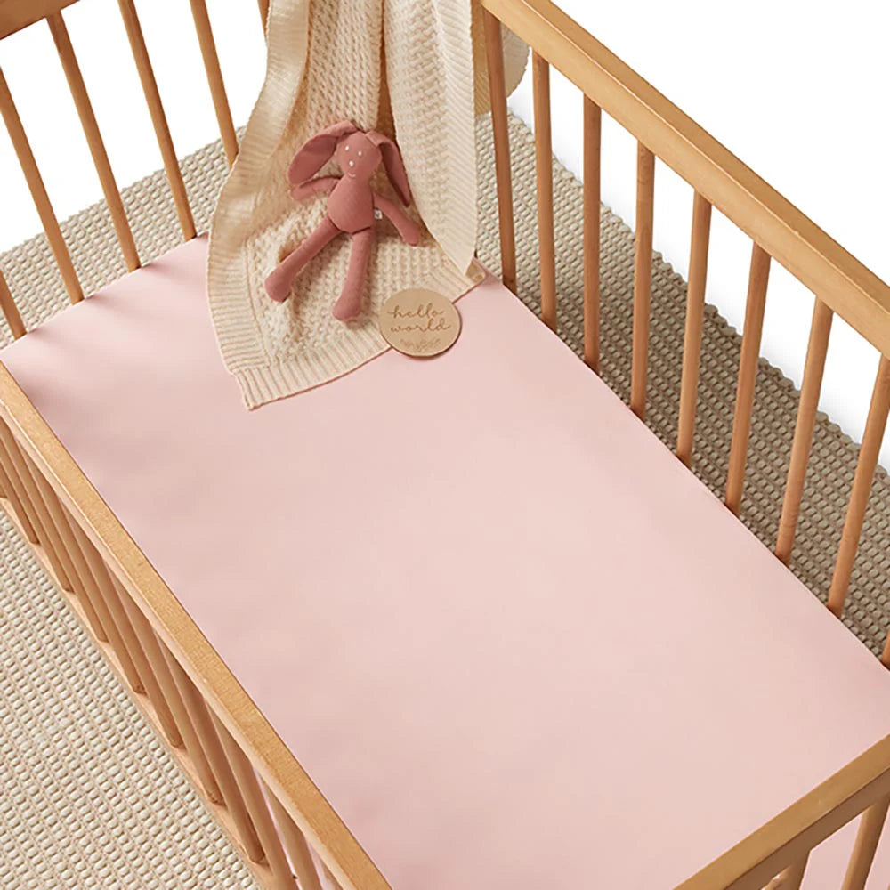 Snuggle Hunny Fitted Cot Sheet - Baby Pink