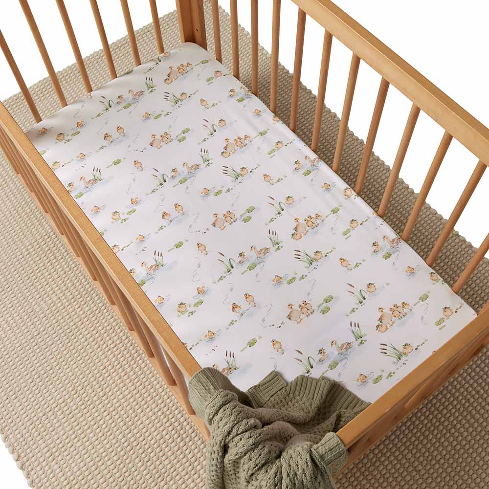 Snuggle Hunny Fitted Cot Sheet - Duckpond