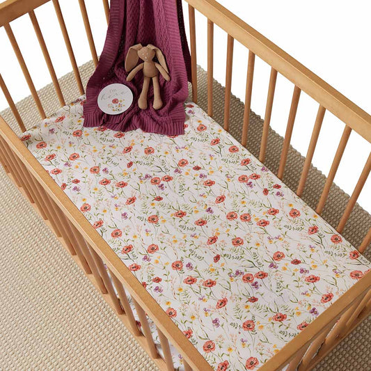 Snuggle Hunny Fitted Cot Sheet - Meadow