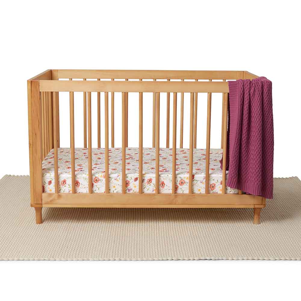 Snuggle Hunny Fitted Cot Sheet - Meadow