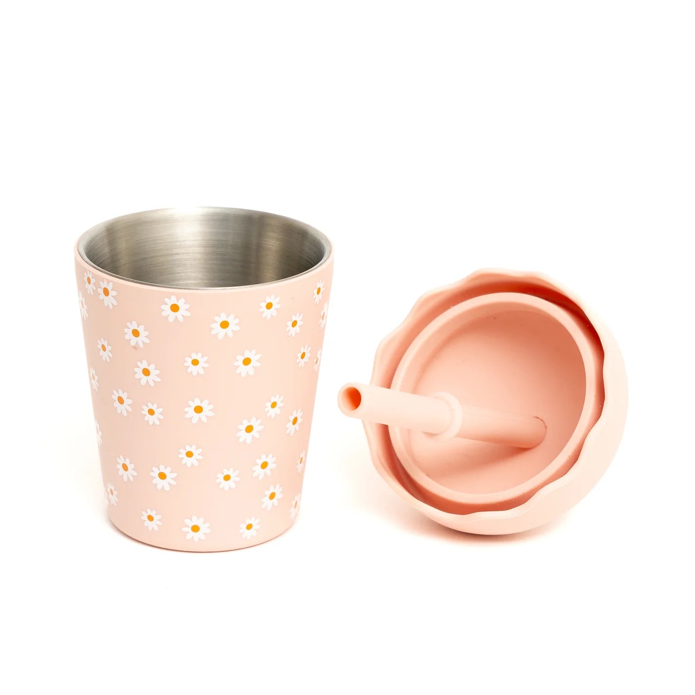 Chino Club - Pink Daisy Mini Smoothie Cup & Straw 200ml