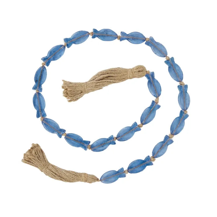 Pesce Glass Garland 94cm Blue